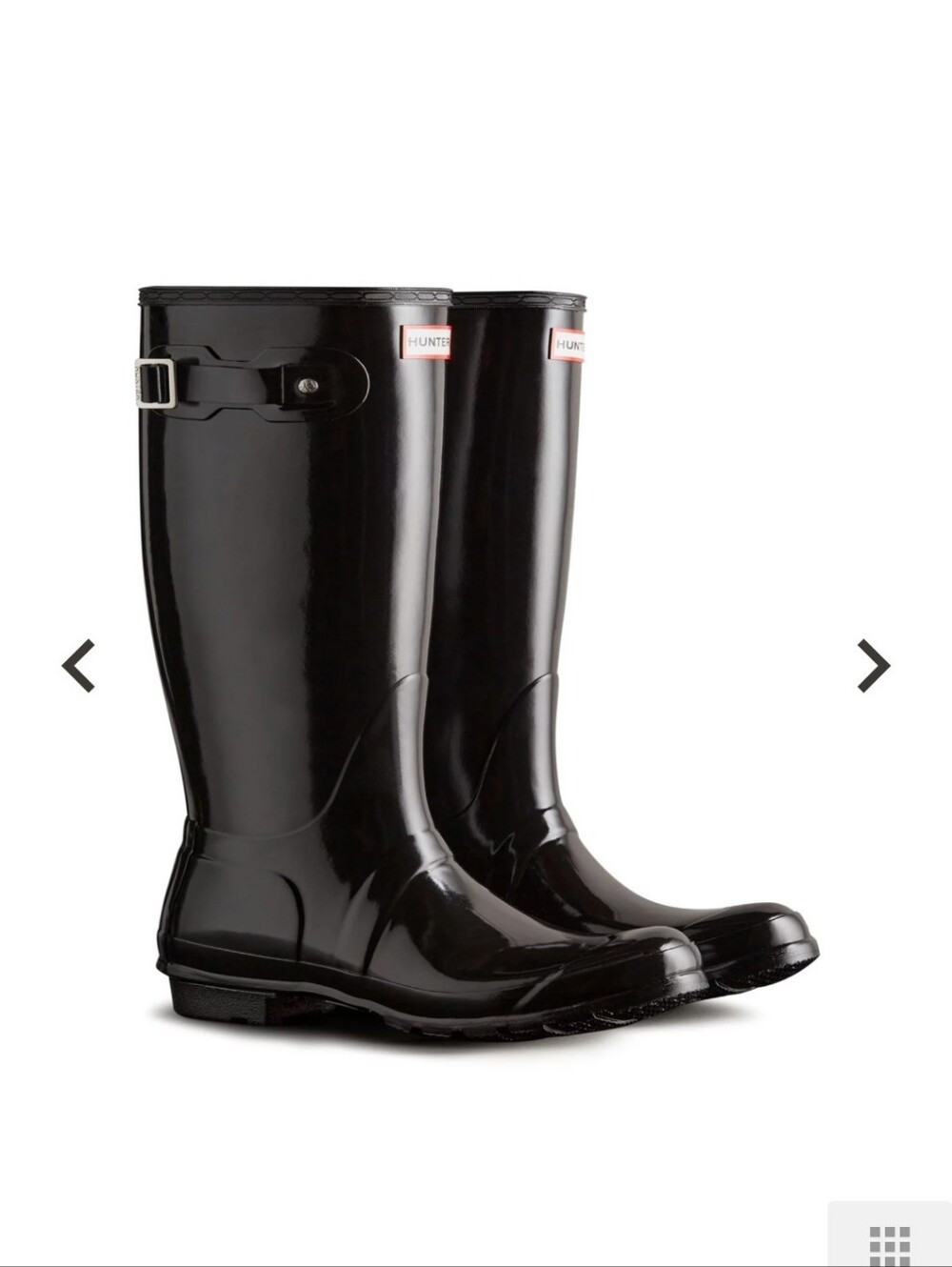 Hunter Glossy Black Knee-High Rain Boots